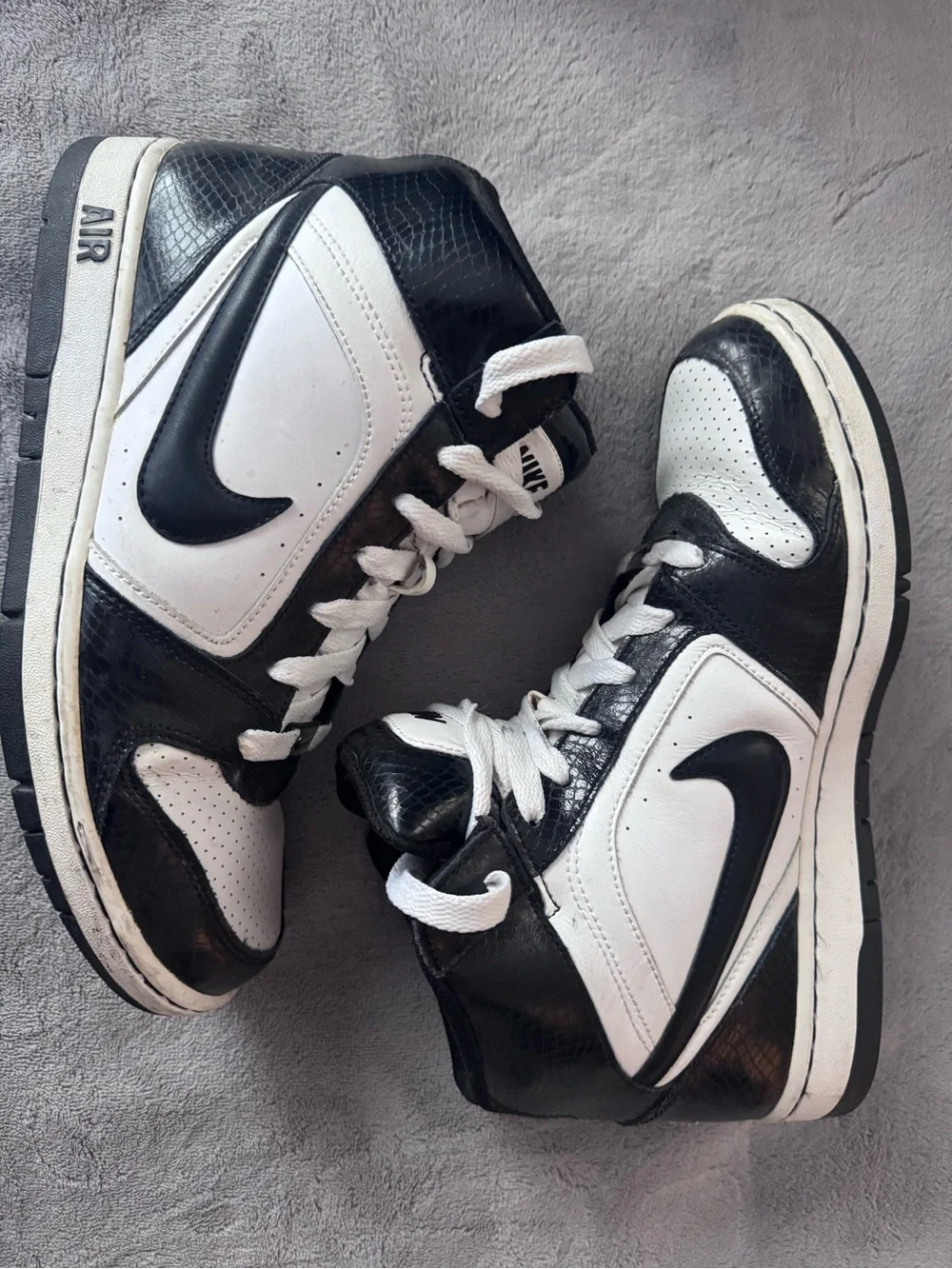 Nike Black and White Mid-Top Athletic Sneakers